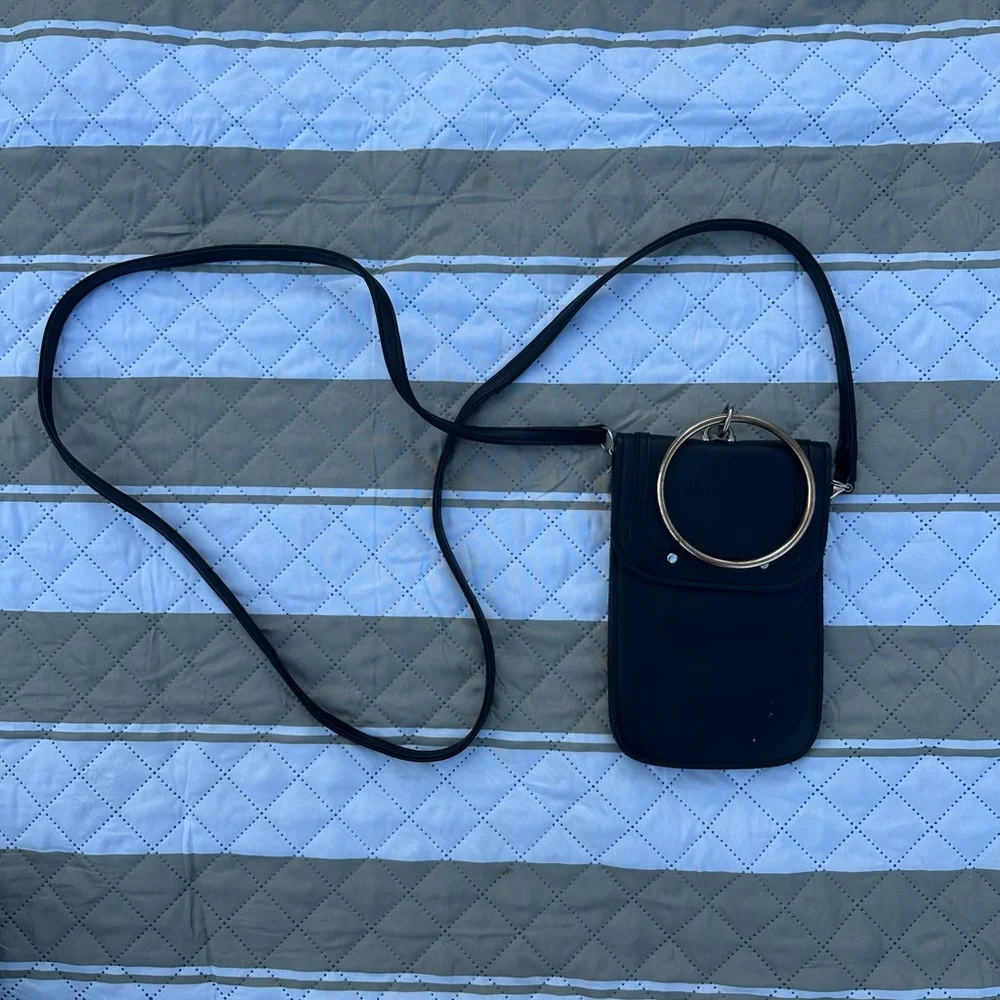 Black Crossbody Phone Pouch